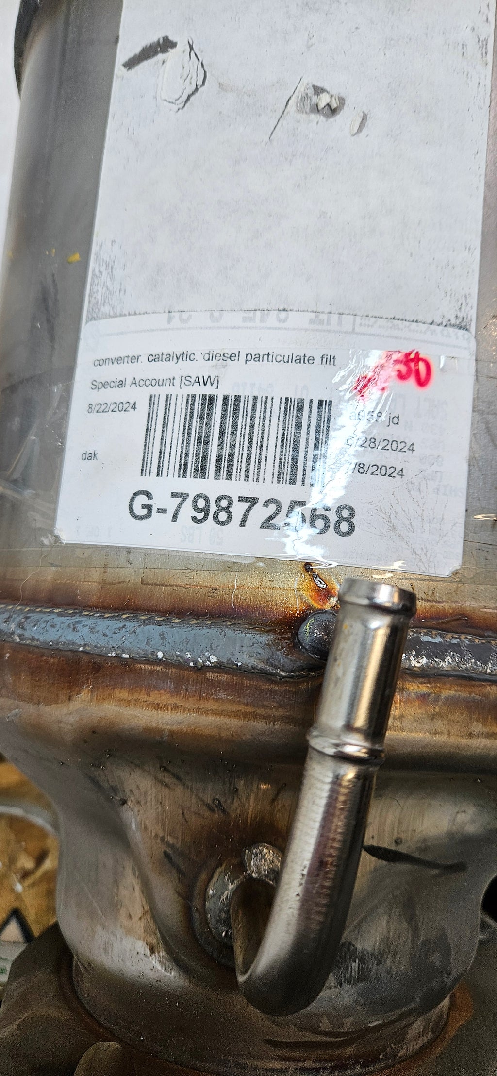 MOPAR CATALYTIC CONVERTER DIESEL PARTICULATE FILTER 68296341AE RAM 2019-2024