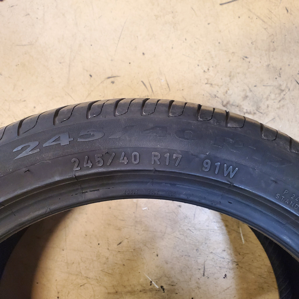 2 USED 7.5/32" PIRELLI CINTURATO P7 BSW PIRELLI 245 40 17 91W UHP TIRE 2153700