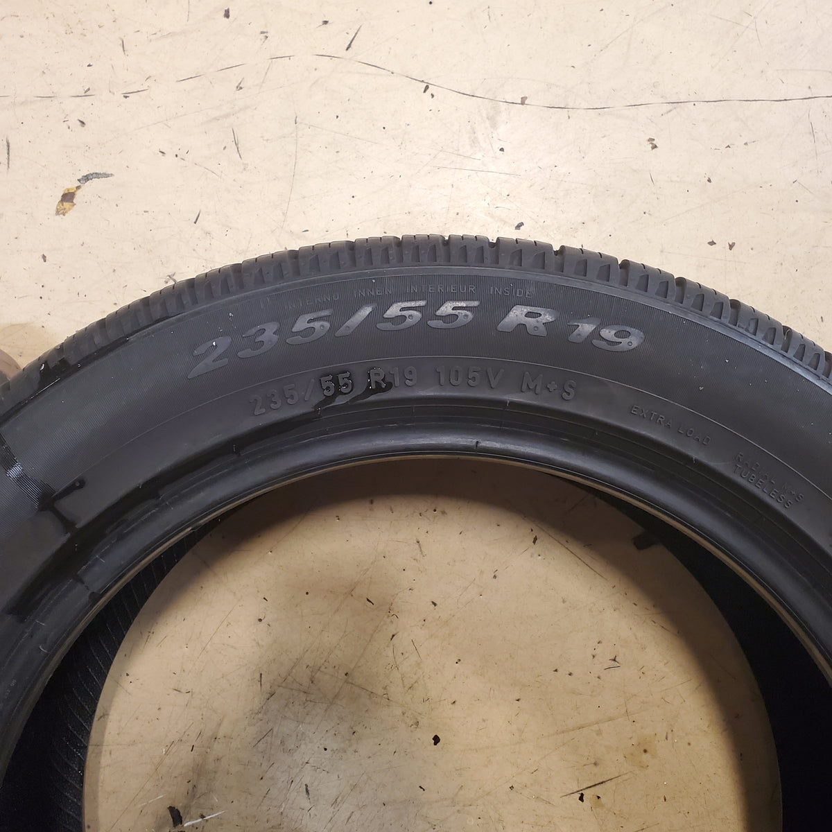 USED 10.5/32” PIRELLI SCORPION AS PLUS 3 BSW 235 55 19 105V XL SUV TIRE 3919200 1 TIRE PATCH