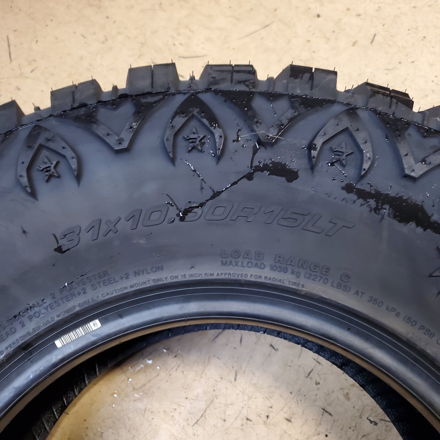 RBP REPULSOR M/T RX BSW LT 31 10.50 15 109Q 6PLY MUD TRUCK TIRE RBPST15105010