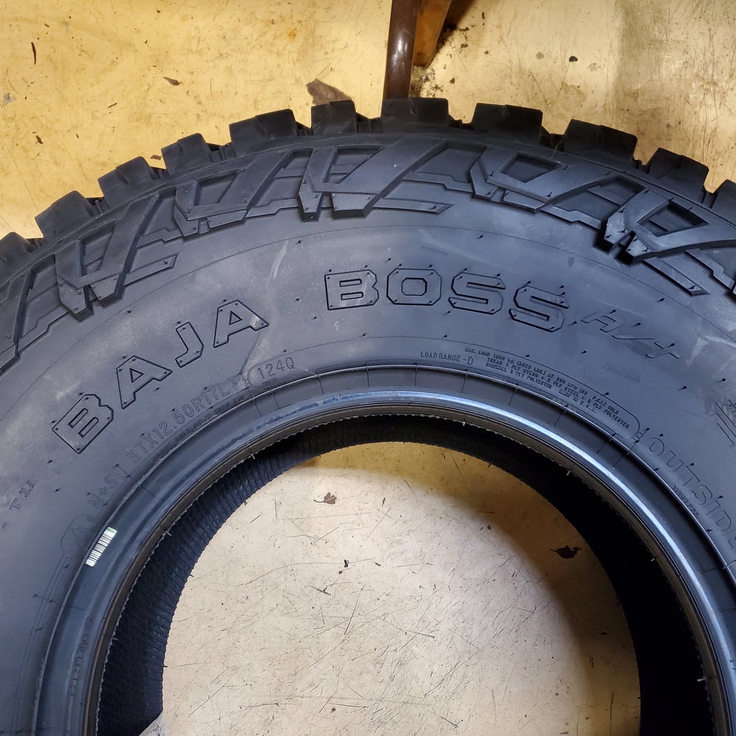 MICKEY THOMPSON BAJA BOSS BSW LT A/T 37 12.50 17 124Q 8 PLY ALL TERRAIN TIRE 331040001