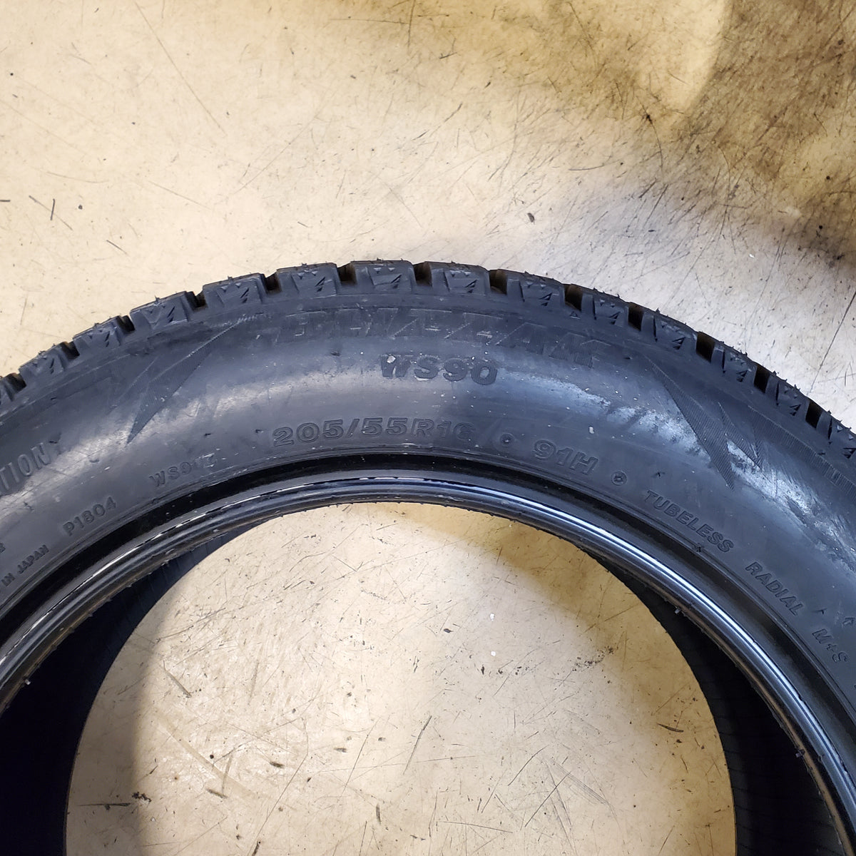 BRIDGESTONE BLIZZAK WS90 BSW P 205 55 16 91H WINTER TIRE 001131