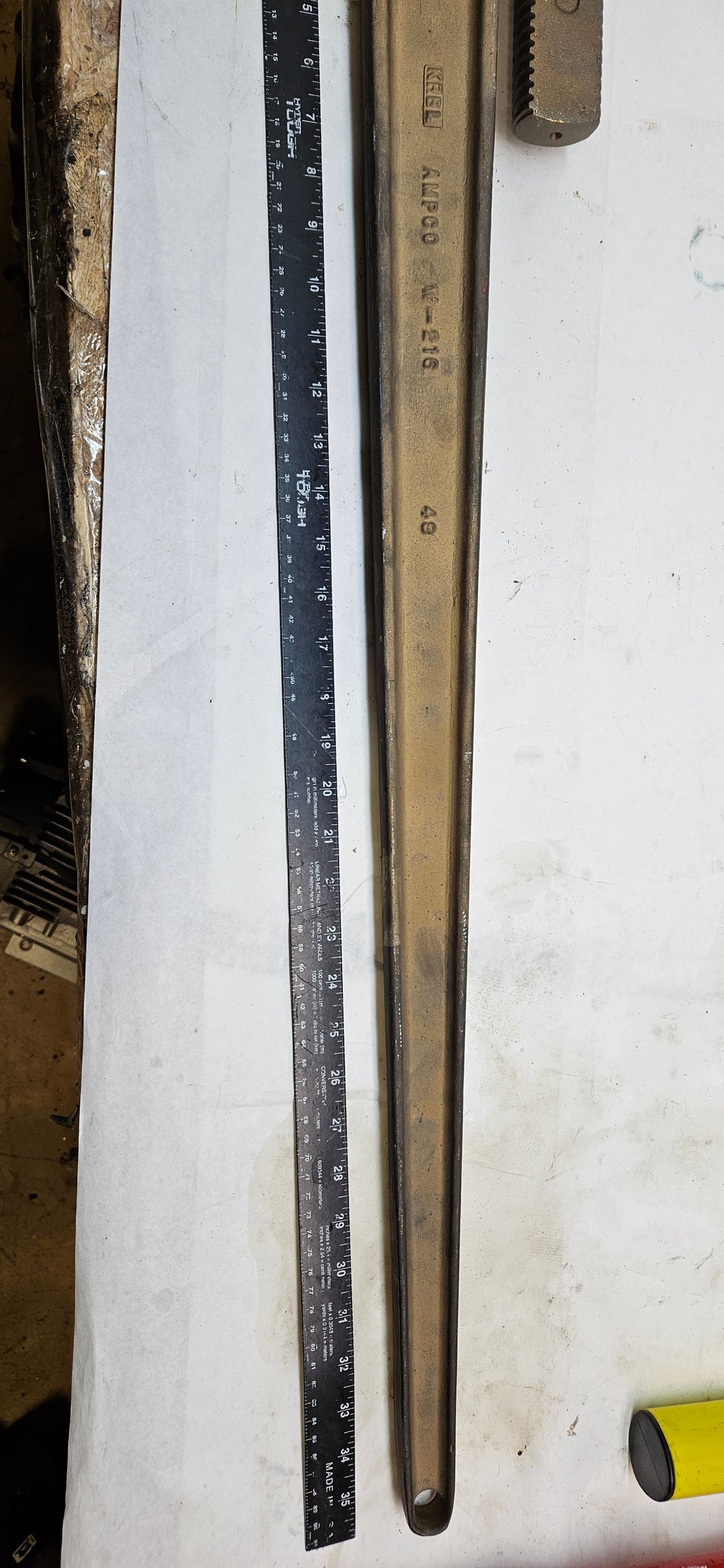 AMPCO SAFETY TOOLS BRONZE PIPE WRENCH, NON-SPARKING, NON-MAGNETIC, CORROSION RESISTANT, 48" OAL W-216