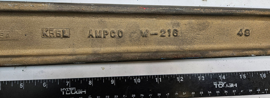 AMPCO SAFETY TOOLS BRONZE PIPE WRENCH, NON-SPARKING, NON-MAGNETIC, CORROSION RESISTANT, 48" OAL W-216