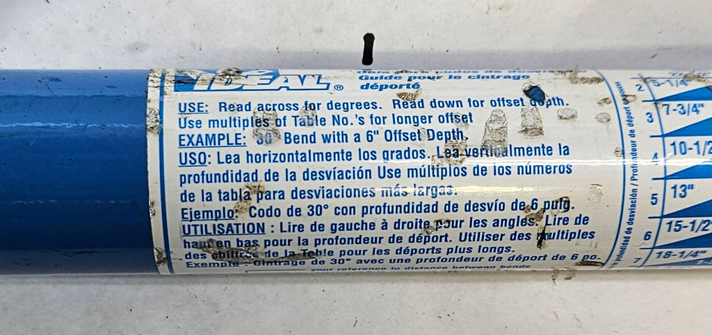 IDEAL CONDUIT BENDER, 1 IN" EMT, 3/4 RIGID 74-028