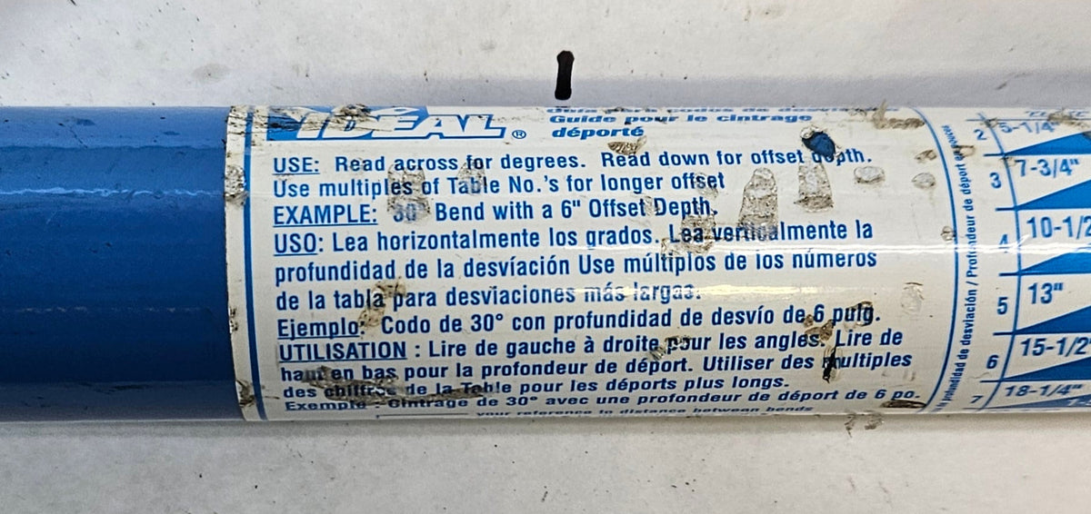 IDEAL CONDUIT BENDER, 1 IN" EMT, 3/4 RIGID 74-028