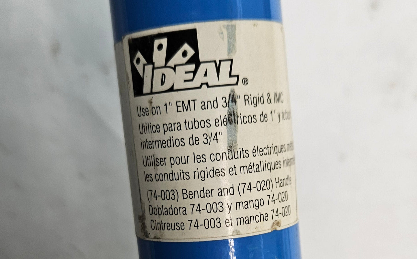 IDEAL CONDUIT BENDER, 1 IN" EMT, 3/4 RIGID 74-028
