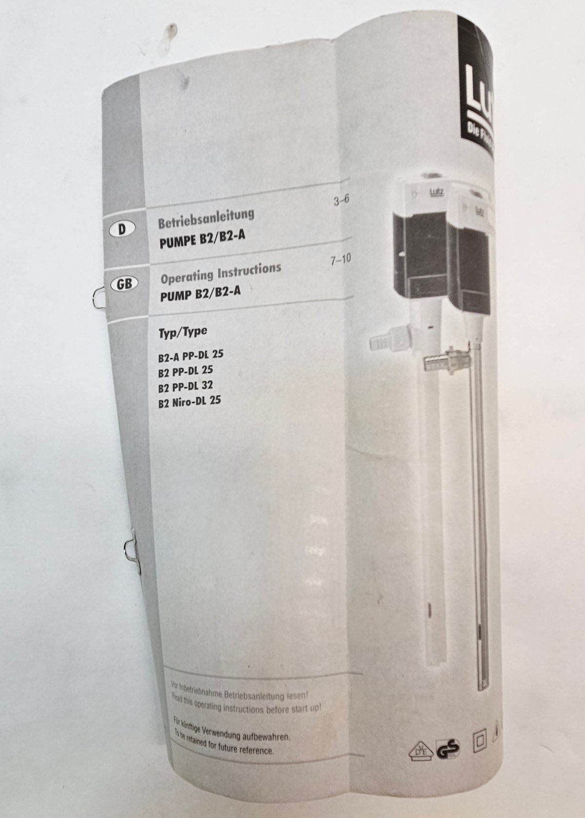 LUTZ B2 SERIES 100-120 V LAB PUMP SYSTEM 02031 010219 (TUBE IS BENT)
