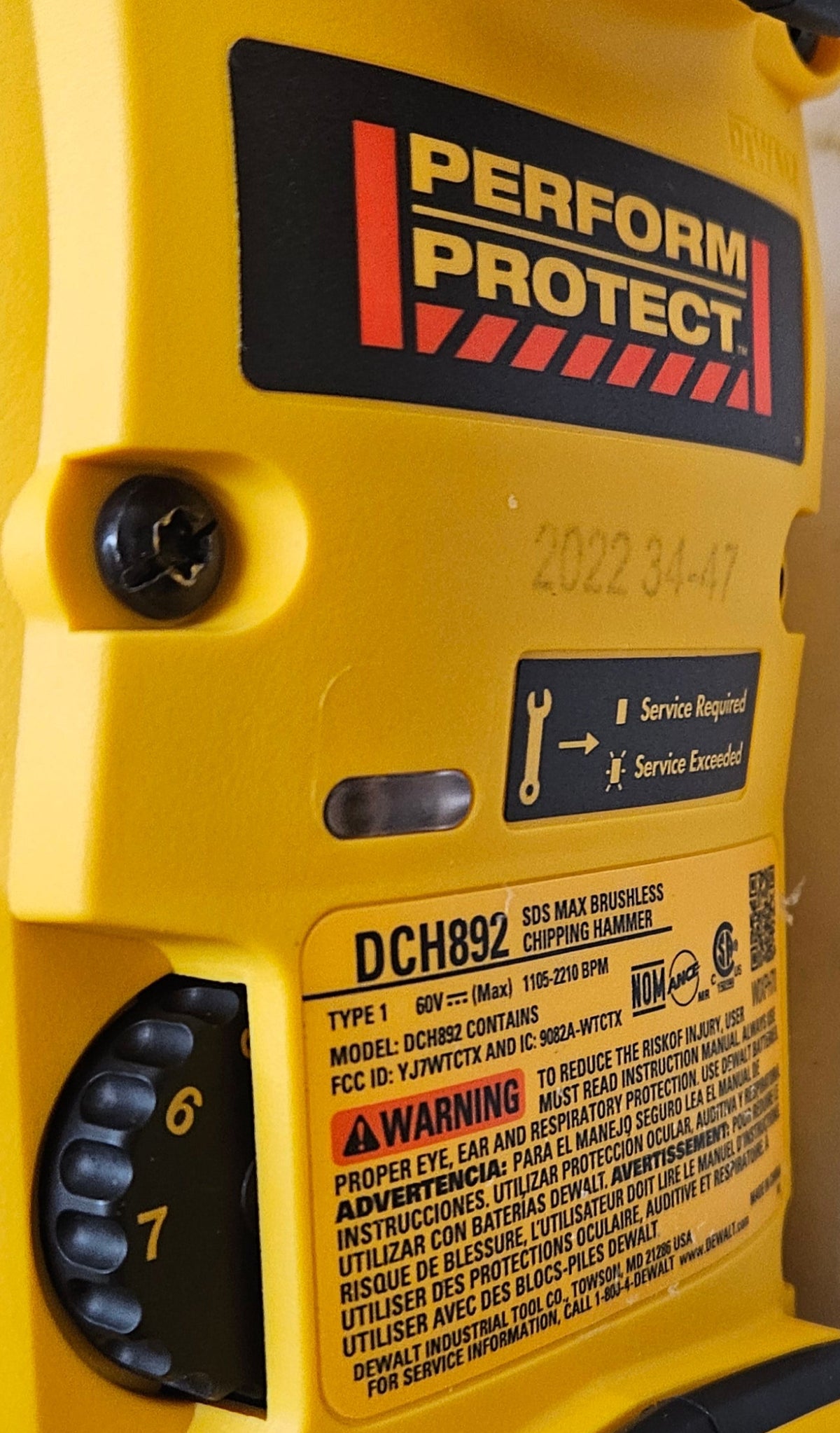 DEWALT 60V MAX CHIPPING HAMMER KIT 22 LB. CORDLESS SDS MAX DCH892X1