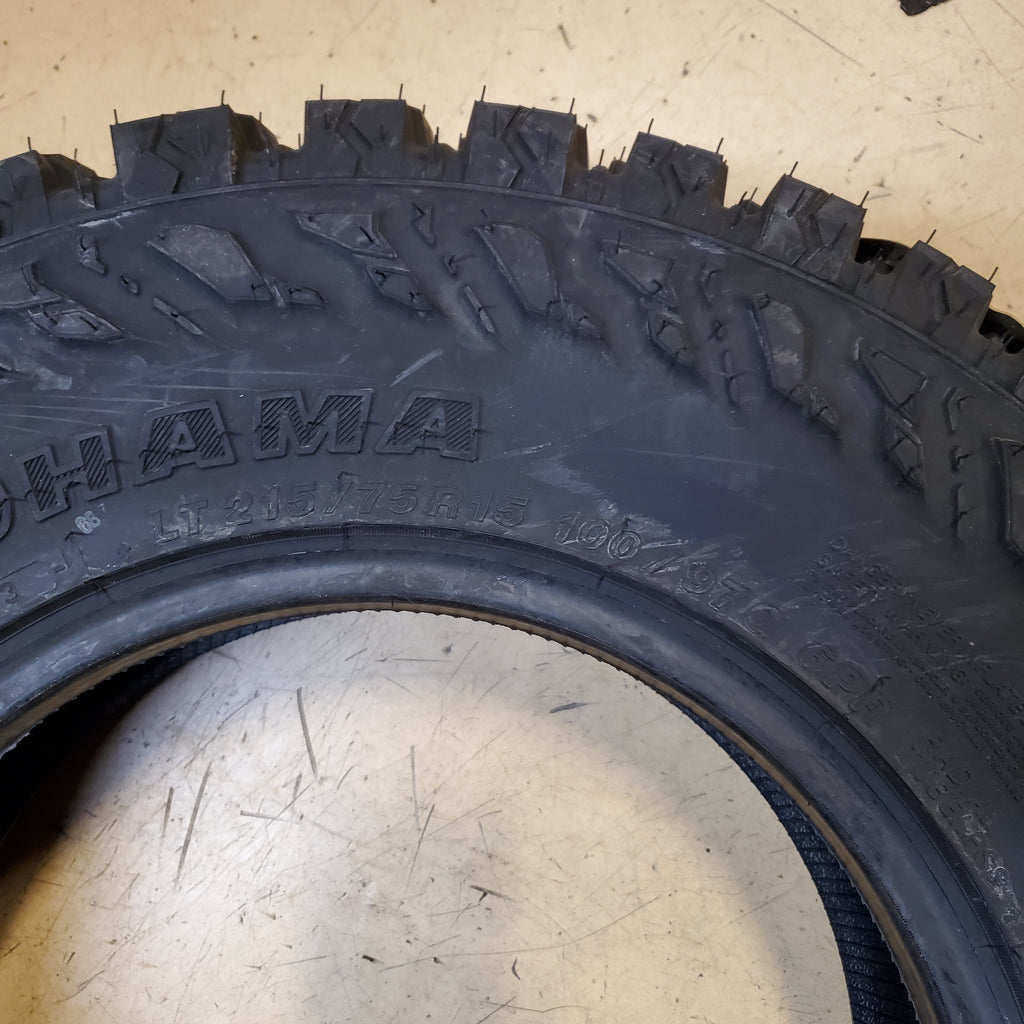 2 YOKOHAMA GEOLANDAR M/T G003 BSW LT 215 75 15 100/97Q 6 PLY MUD TIRE 110133306