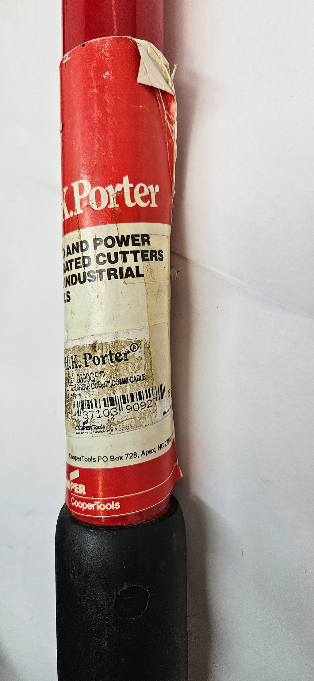 CRESCENT HK PORTER 0390CSP COMMUNICATIONS CABLE CUTTER, SHEAR-CUT, STEEL HANDLE, RUBBER GRIP, 37" (ITEM A)
