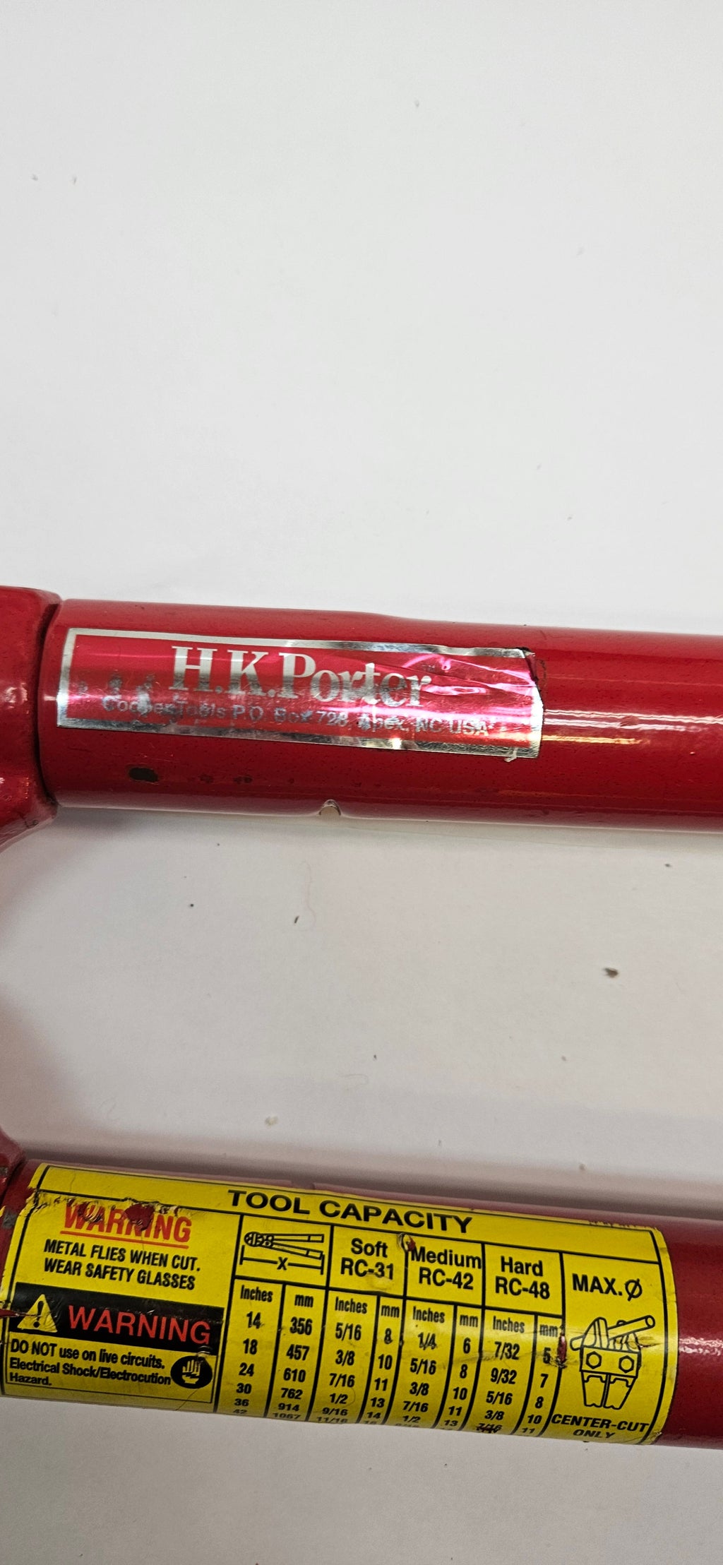 HK PORTER 42" INDUSTRIAL GRADE CENTER CUT BOLT CUTTERS 11/16IN, 0590MC