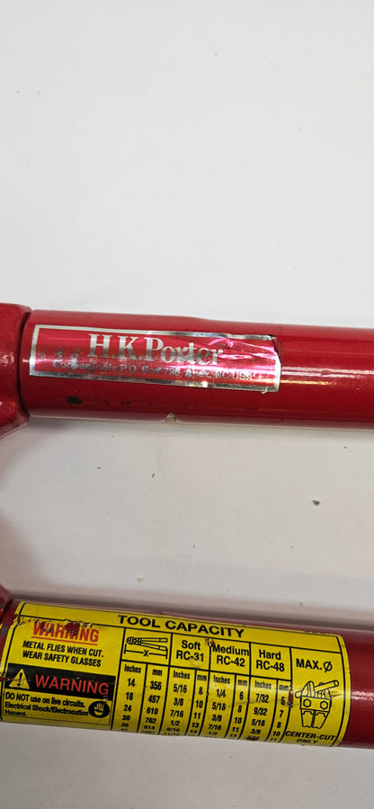 HK PORTER 42" INDUSTRIAL GRADE CENTER CUT BOLT CUTTERS 11/16IN, 0590MC