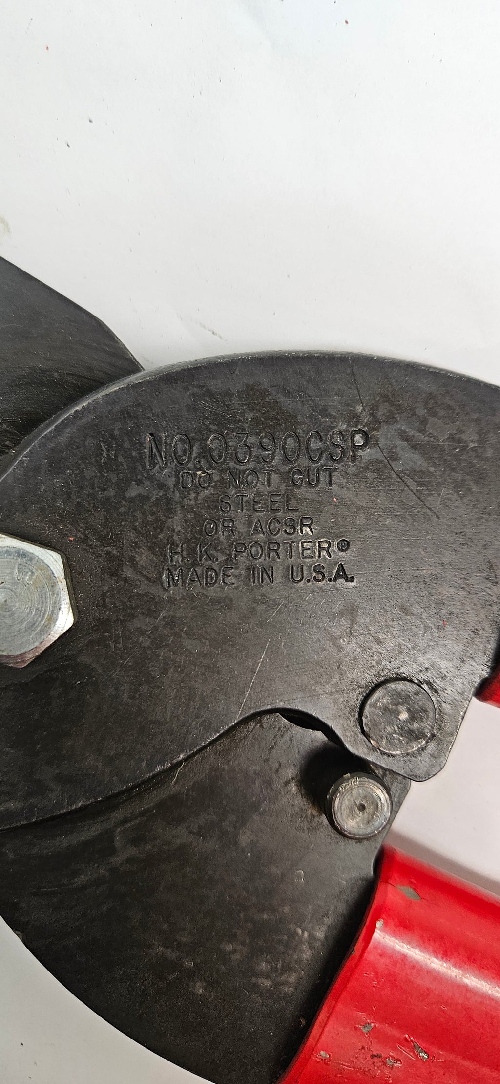 CRESCENT HK PORTER 0390CSP COMMUNICATIONS CABLE CUTTER, SHEAR-CUT, STEEL HANDLE, RUBBER GRIP, 37" (ITEM B)