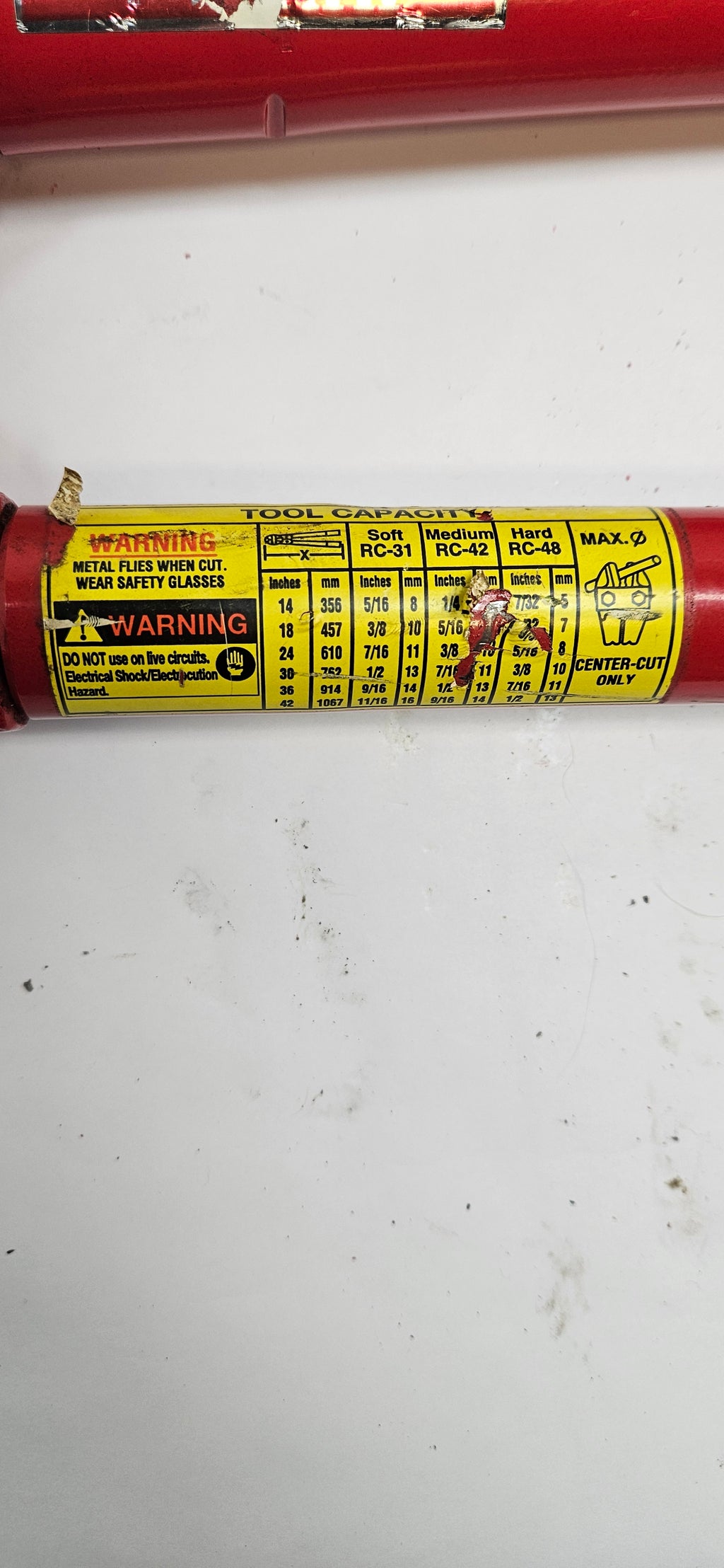 HK PORTER 43 IN. INDUSTRIAL GRADE CUTTER NO.5CL 7/8 SOFT 3/4 HARD