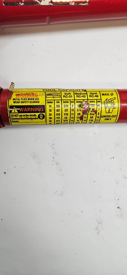 HK PORTER 43 IN. INDUSTRIAL GRADE CUTTER NO.5CL 7/8 SOFT 3/4 HARD