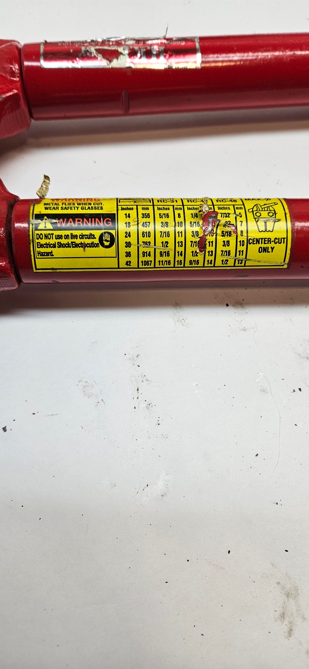HK PORTER 43 IN. INDUSTRIAL GRADE CUTTER NO.5CL 7/8 SOFT 3/4 HARD
