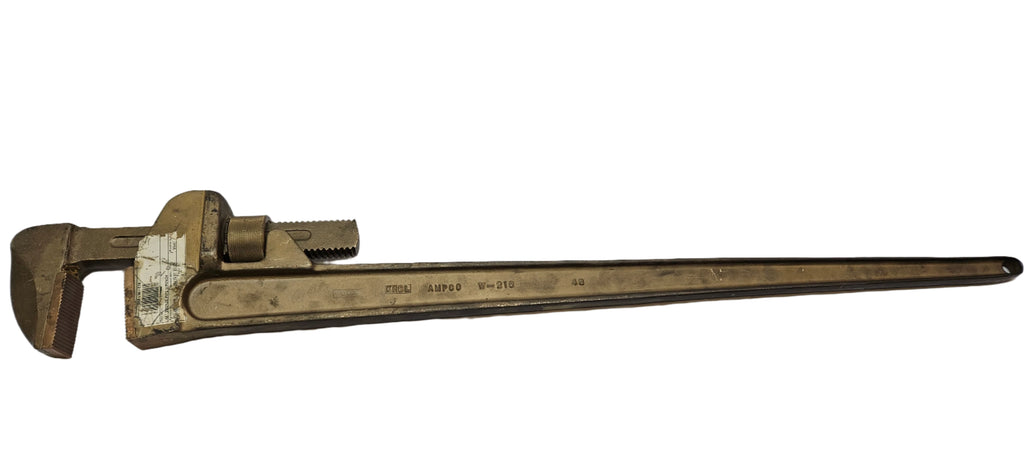 AMPCO W-216 NON-SPARKING NON-MAGNETIC PIPE WRENCH ALUMINUM BRONZE 48" OAL