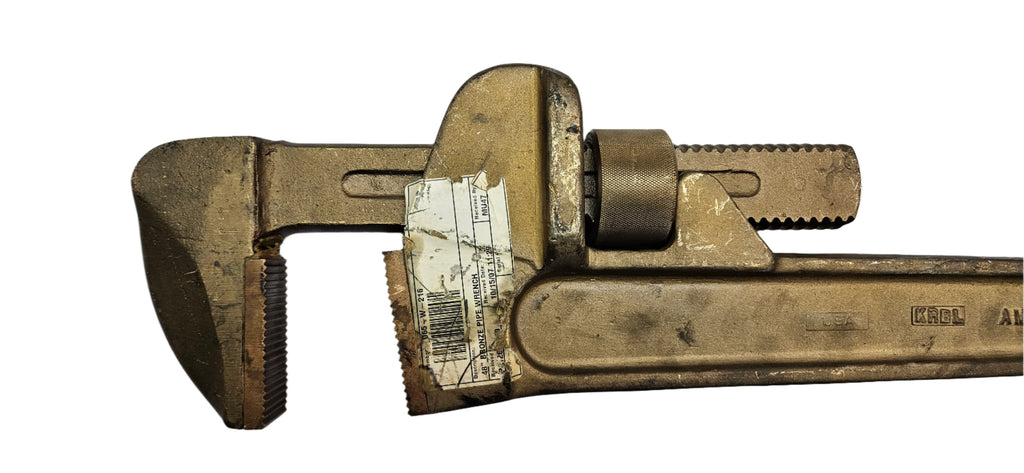 AMPCO W-216 NON-SPARKING NON-MAGNETIC PIPE WRENCH ALUMINUM BRONZE 48" OAL
