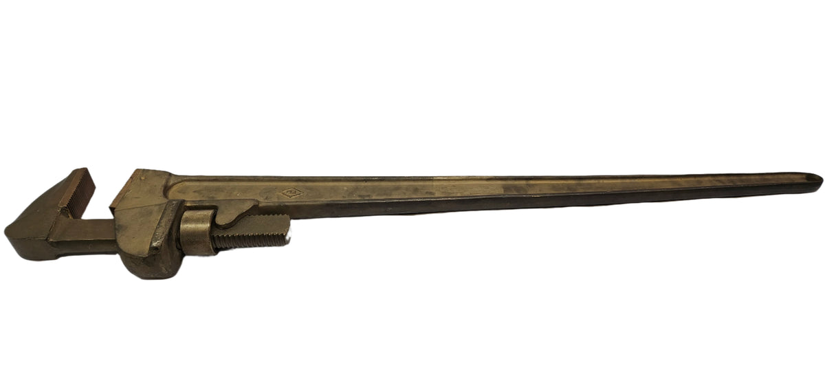 AMPCO W-216 NON-SPARKING NON-MAGNETIC PIPE WRENCH ALUMINUM BRONZE 48" OAL