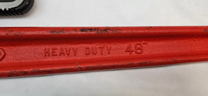 RIDGID 31040 48" HEAVY-DUTY STRAIGHT PIPE WRENCH, 6" PIPE CAPACITY, RED