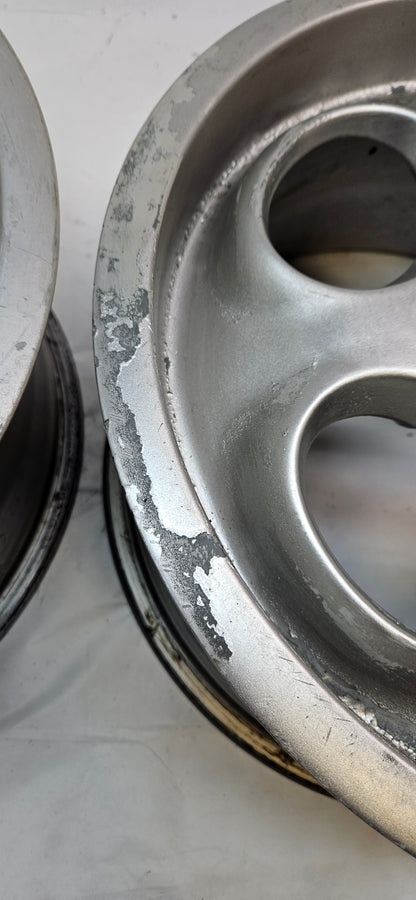 USED PAIR PORSCHE 944 95136211601 H 67206 TURBO LATE OFFSET WHEELS 16X8 ET 52.3