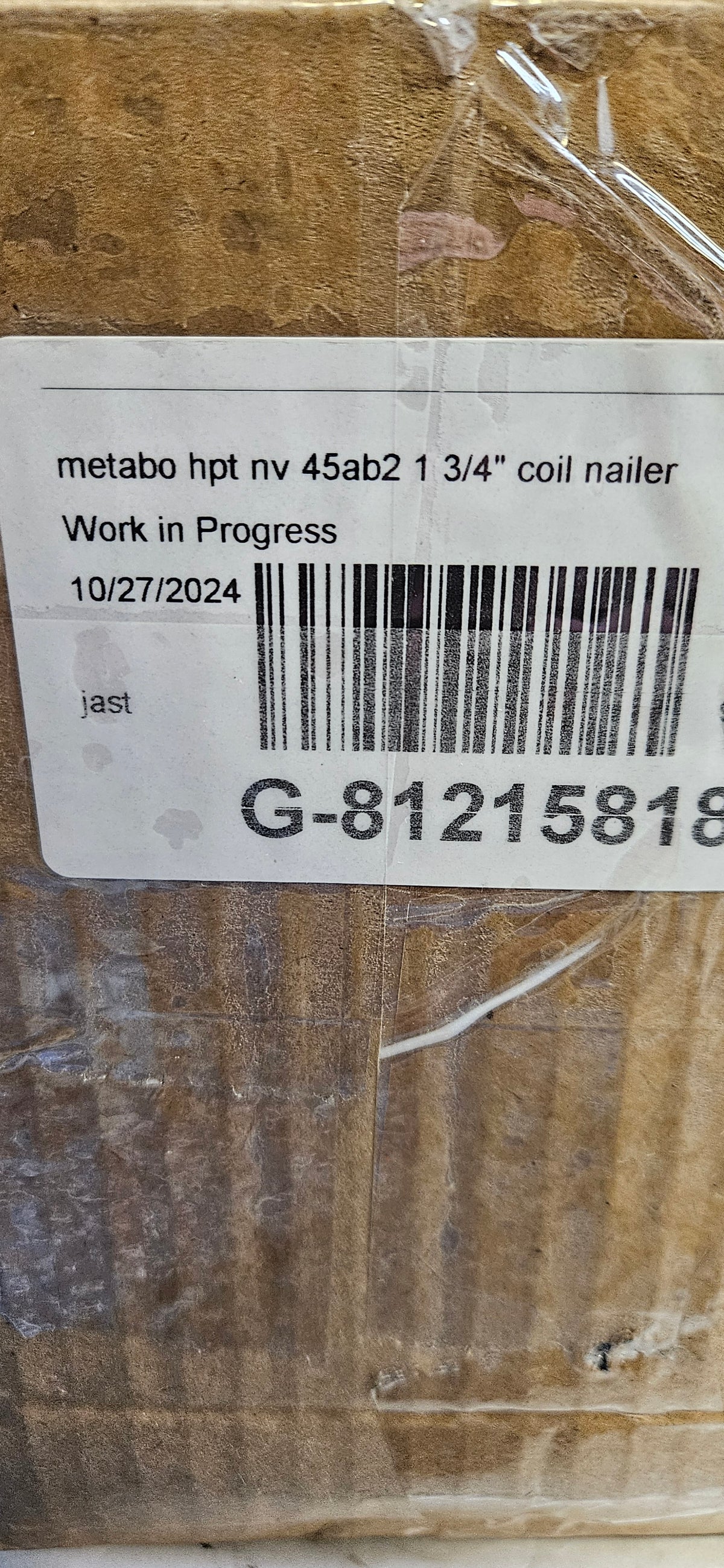 METABO HPT NV45AB2 COIL ROOFING NAILER, 7/8" TO 1-3/4" (ITEM B)