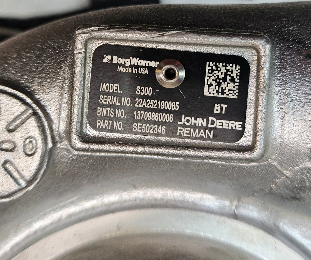 JOHN DEERE S300 TURBOCHARGER REMAN SE502346