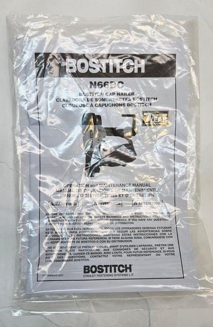 BOSTITCH N66BC-1 PNEUMATIC CAP NAILER, 300 MAGAZINE, 15 DEG COLLATION 1-1/4" TO 2-1/2" 70 - 120PSI