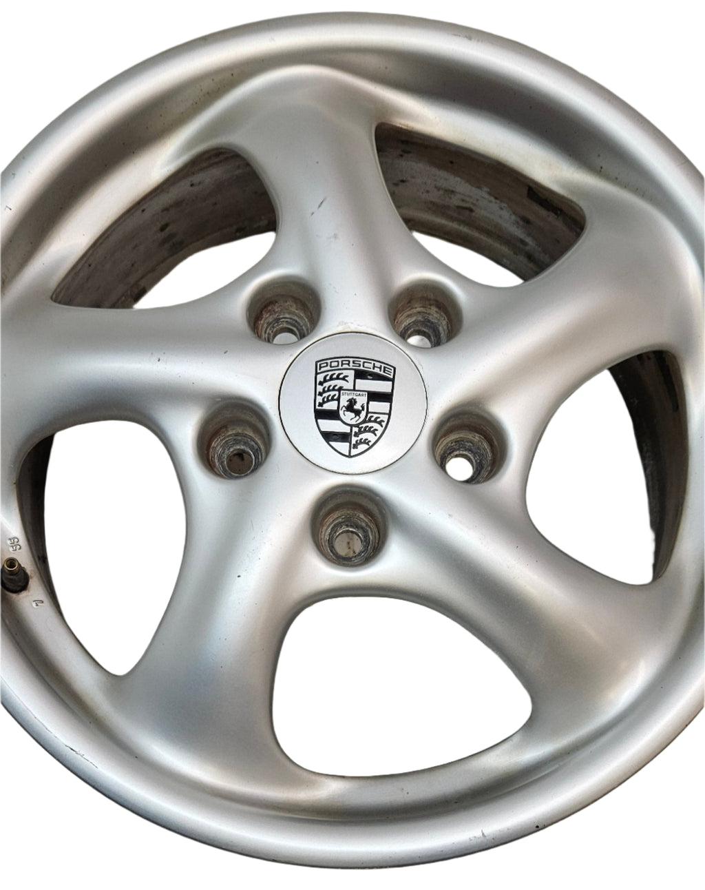 PORSCHE SET 99636212400 TWO FRONT WHEELS 7X17 ET 55 AND TWO REAR WHEELS 9X17 ET 55, FITS 911, BOXSTER 1997-2005