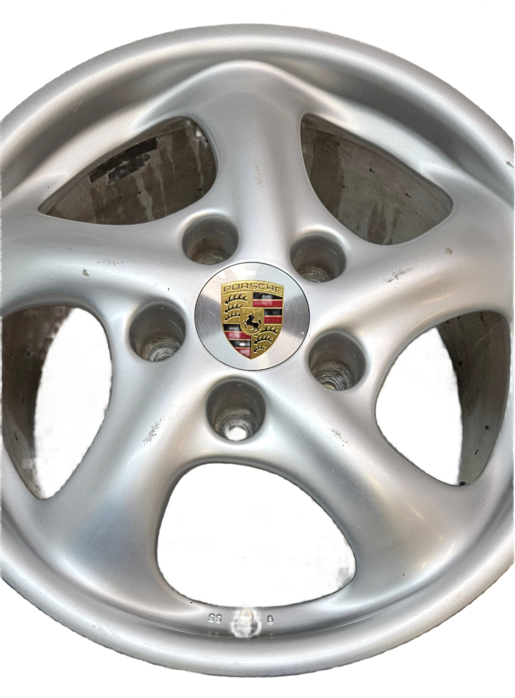 PORSCHE SET 99636212400 TWO FRONT WHEELS 7X17 ET 55 AND TWO REAR WHEELS 9X17 ET 55, FITS 911, BOXSTER 1997-2005