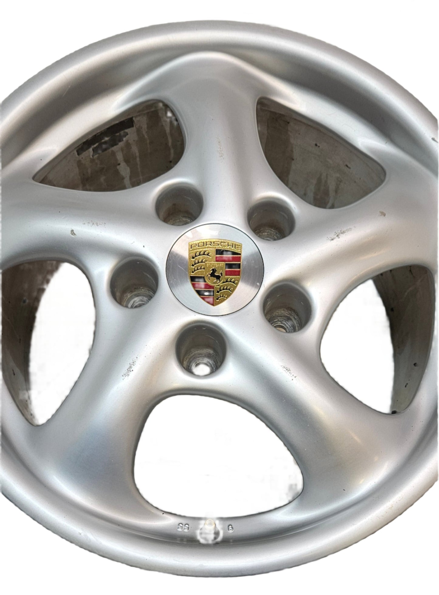 PORSCHE SET 99636212400 TWO FRONT WHEELS 7X17 ET 55 AND TWO REAR WHEELS 9X17 ET 55, FITS 911, BOXSTER 1997-2005