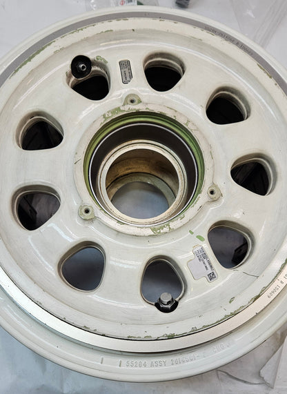 HONEYWELL WHEEL LANDING GEAR 34X10.5-R16  WHITE T-39 AIRCRAFT WHEEL 2614501-2