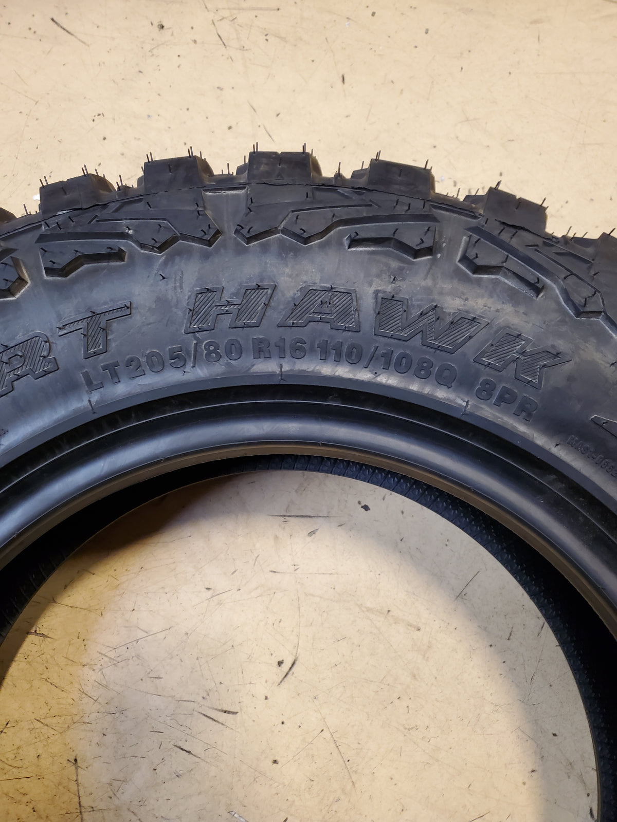 ACHILLES DESERT HAWK XMT BSW LT 205 80 16 110/108Q 8PLY MUD TIRE MAO208016
