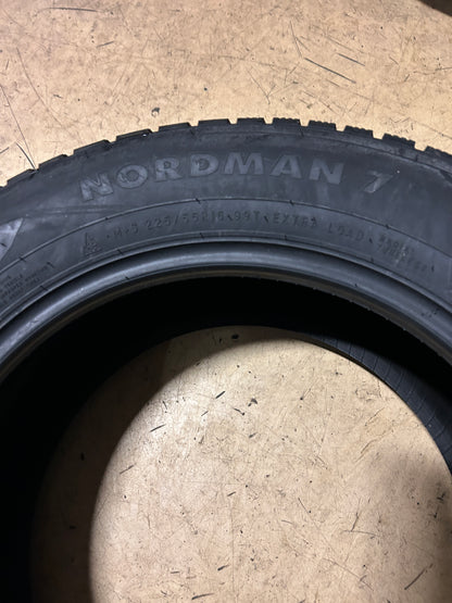NOS NOKIAN NORDMAN 7 STUDDED BSW P 225 55 16 99T XL WINTER TIRE TS32296