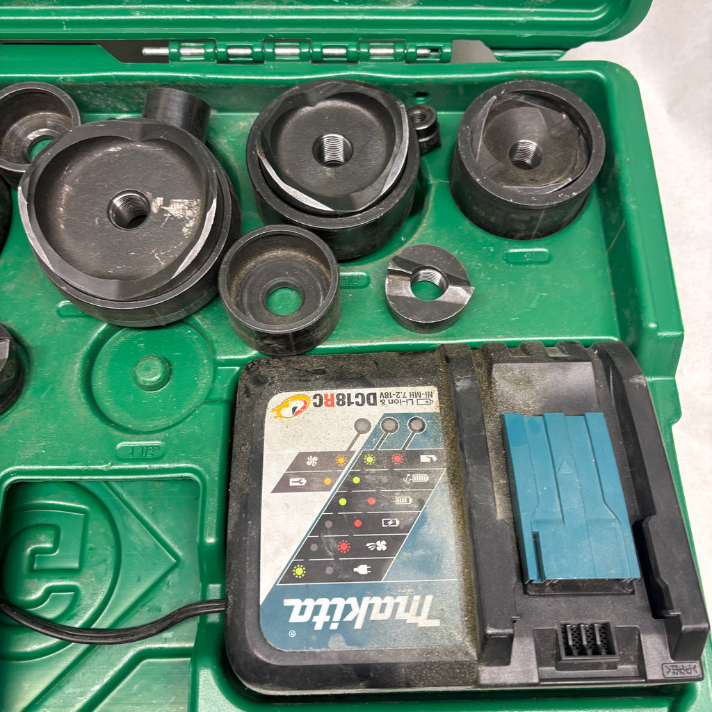 USED GREENLEE LS100X INTELLI-PUNCH 11-TON BATTERY-HYDRAULIC KNOCKOUT PUNCH KIT WITH SLUG-BUSTER