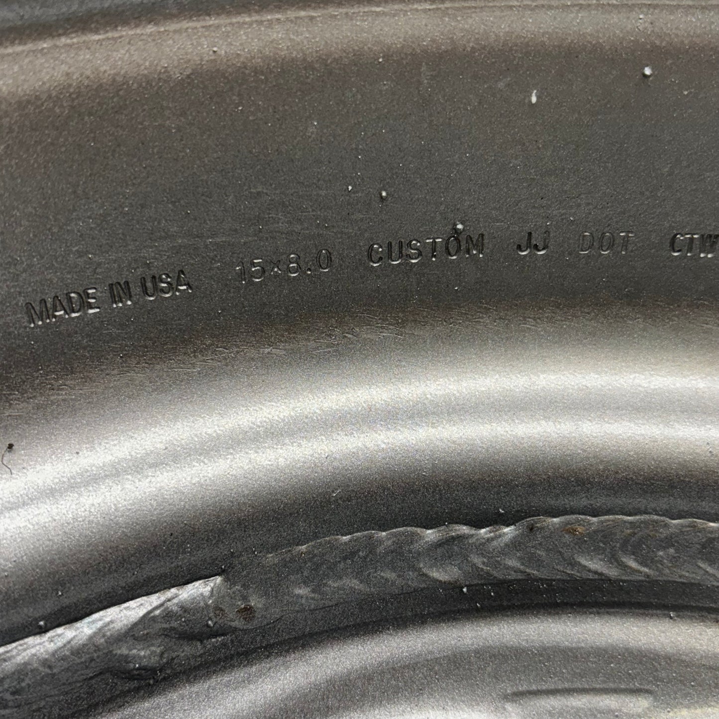 WHEEL VINTIQUES 50 SERIES SS396 SILVER WITH BLACK PAINTED SLOT WHEELS 15X8 5X4.75