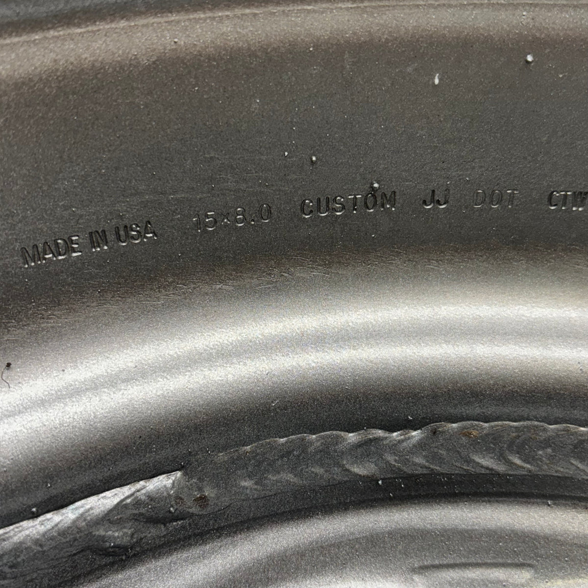 WHEEL VINTIQUES 50 SERIES SS396 SILVER WITH BLACK PAINTED SLOT WHEELS 15X8 5X4.75