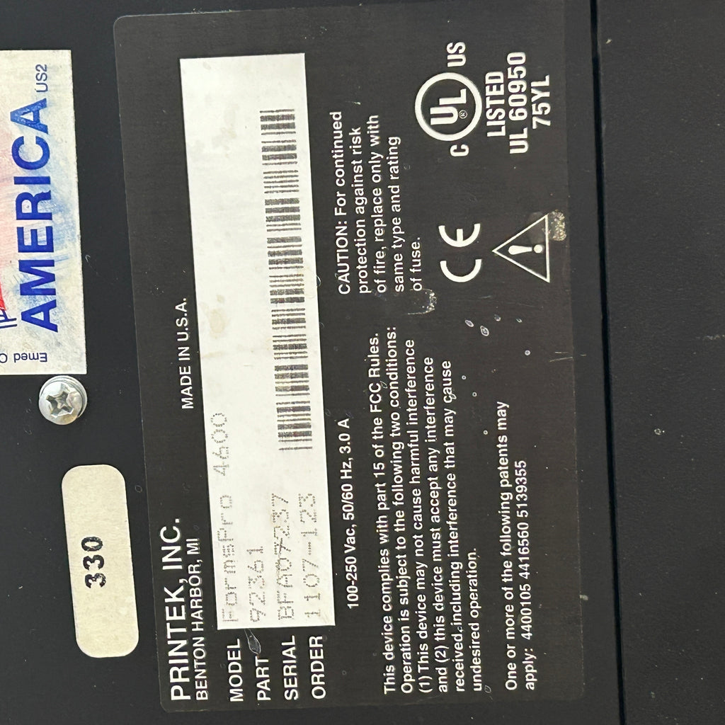 USED PRINTEK FORMSPRO 4600 DOT MATRIX PRINTER 92361