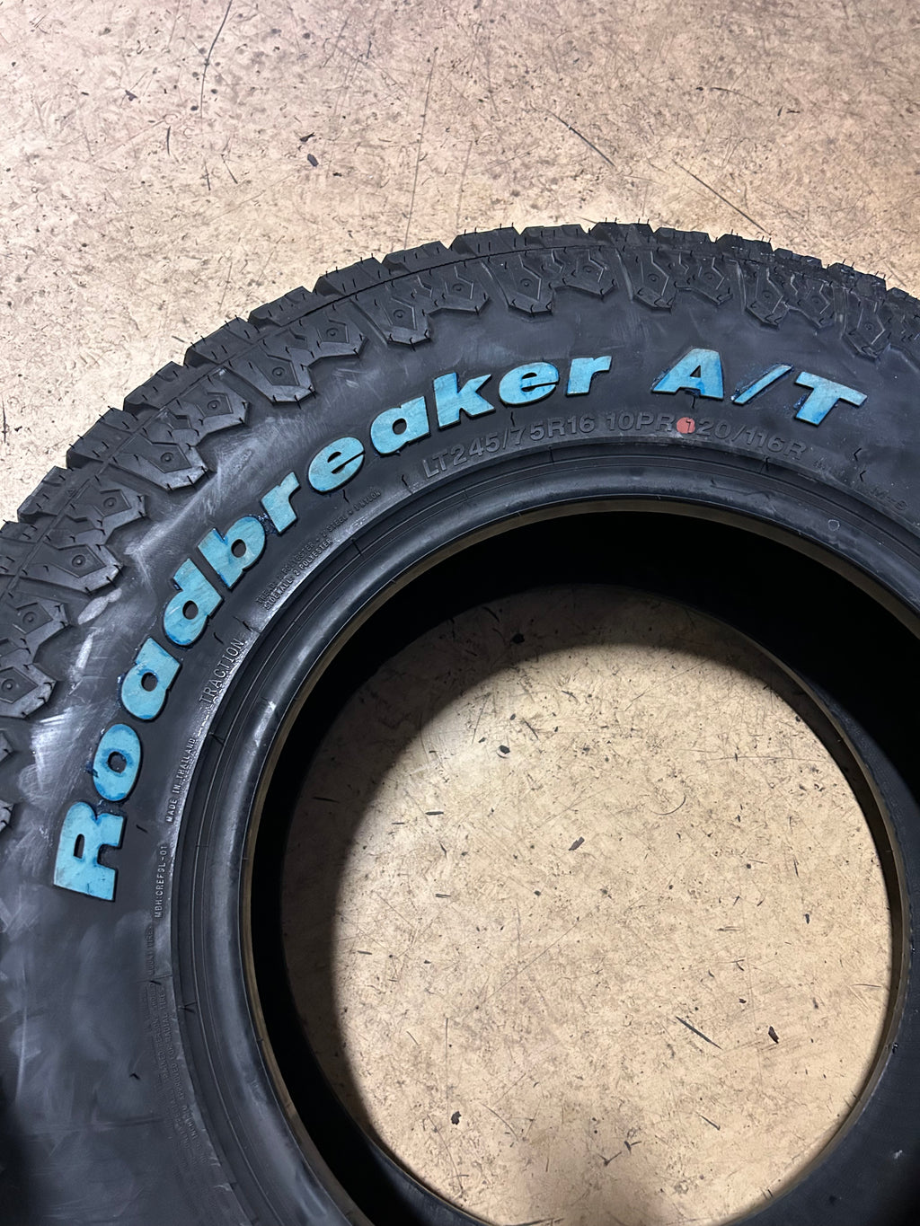 XCELLENT ROADBREAKER A/T RWL LT 245 75 16 120/116R 10PLY ALL TERRAIN TIRE EA0009