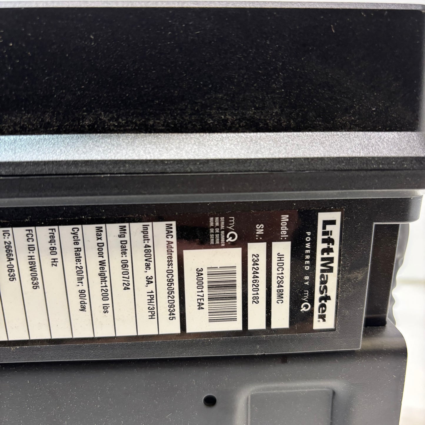 LIFTMASTER JHDC12S4BMC MAXUM HOIST OPERATOR MED DUTY 480VAC 3PH CHAIN SIZE 50