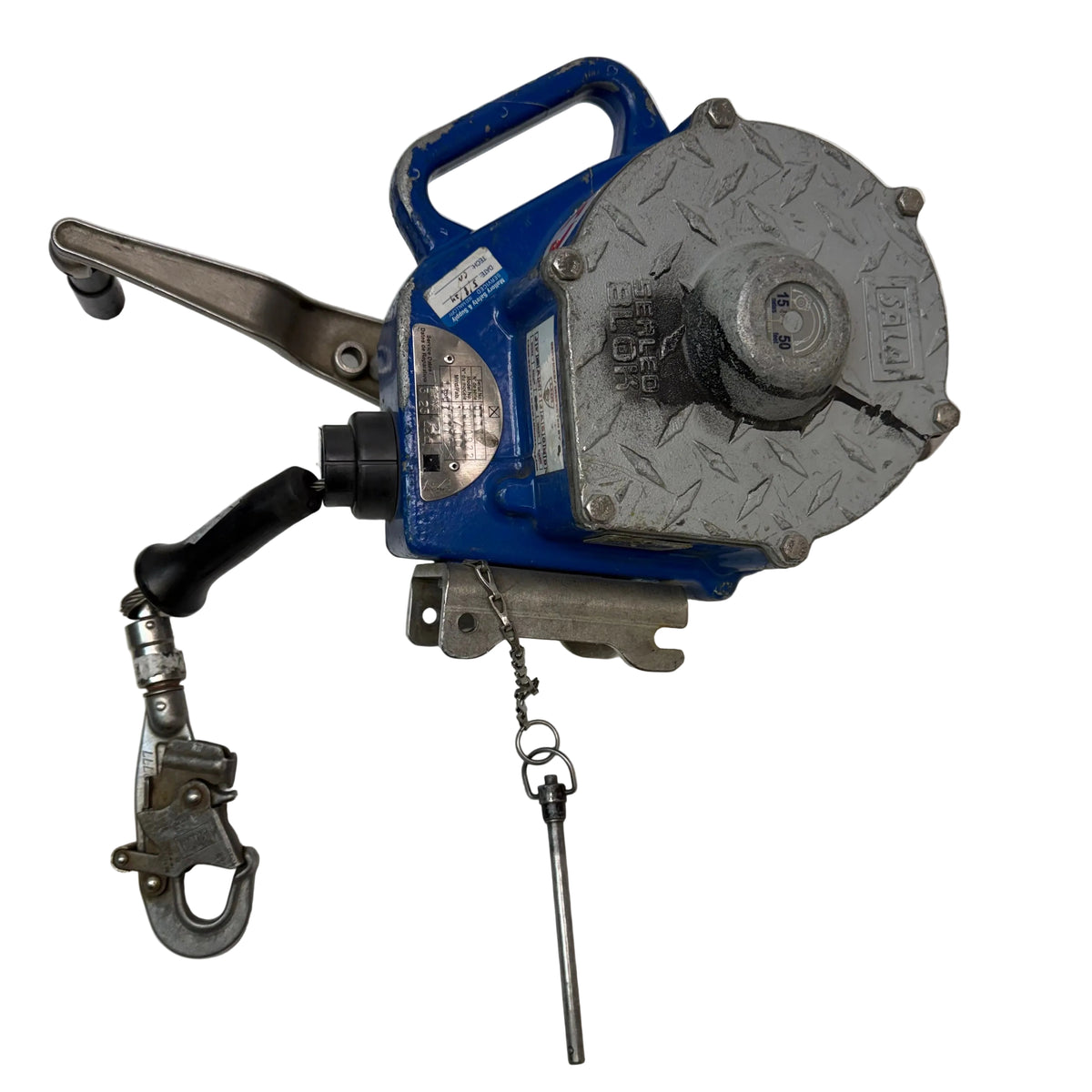 USED DBI-SALA SEALED-BLOK SELF-RETRACTING LIFELINE 3400922, 50 FT, SILVER