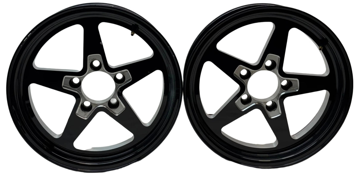 2 VISION SPORT STAR 571 WHEEL 15X4 5X114.3 GLOSS BLACK WITH MILLED CENTER -19MM