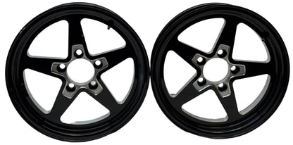 2 VISION SPORT STAR 571 WHEEL 15X4 5X114.3 GLOSS BLACK WITH MILLED CENTER -19MM