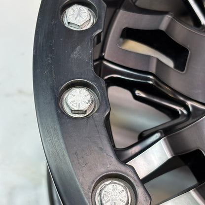 TUSK TETON BEADLOCK ATV/UTV GUN METAL/BLACK WHEELS 14X7 4/156 ET+5