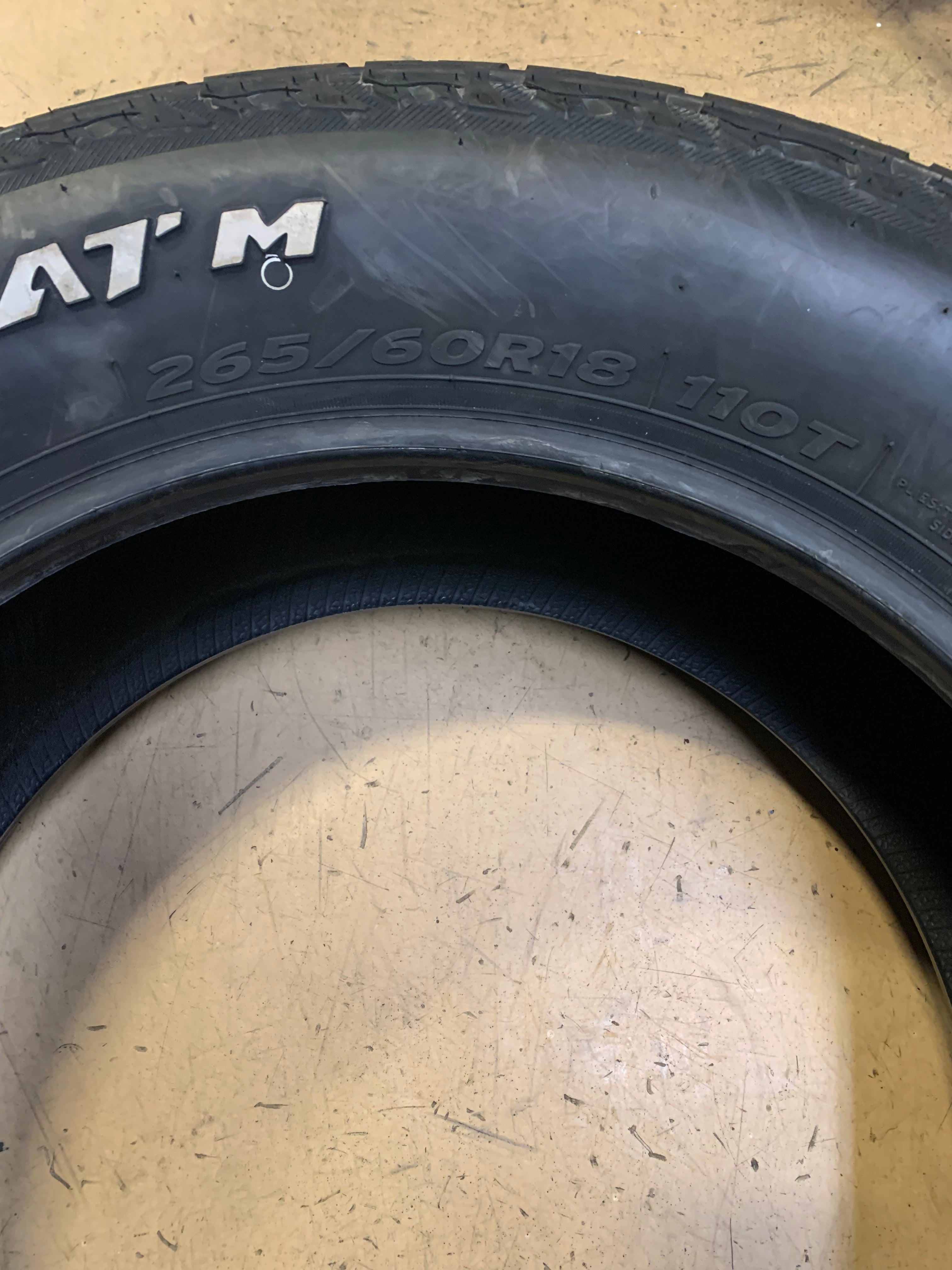 (KSL ONLY) 4 HANKOOK DYNAPRO ATM OWL P 265/60R18 110T ALL TERRAIN TIRE 1021749