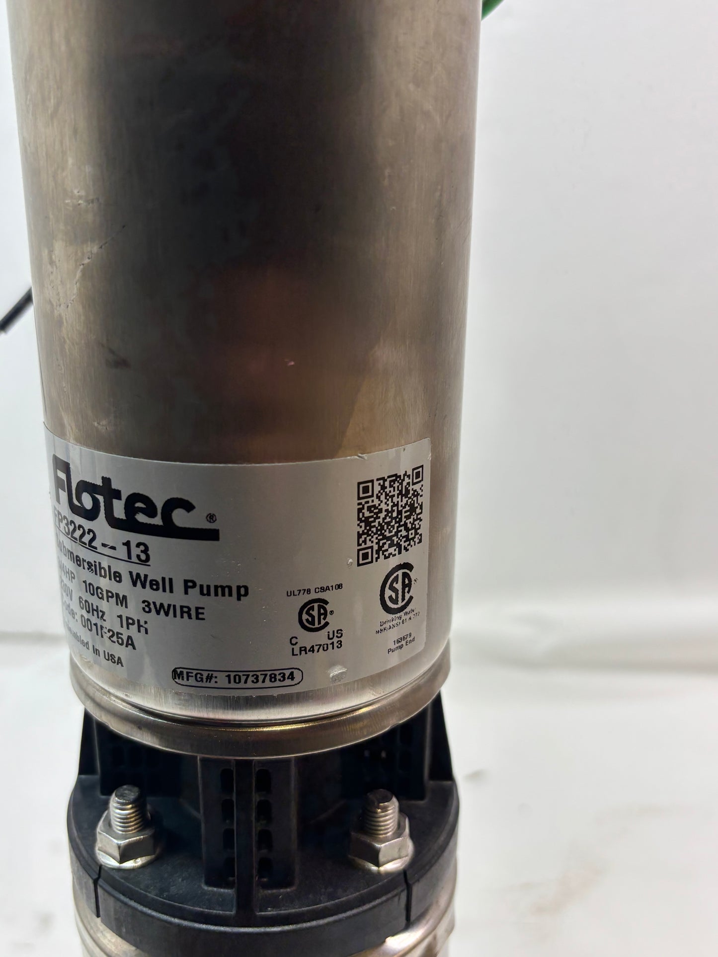 FLOTEC 3-WIRE SUBMERSIBLE WELL PUMP, FP3222-13, 4 IN