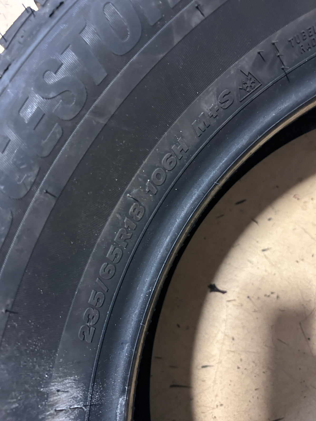 BRIDGESTONE WEATHERPEAK BSW P 235 65 18 106H SL ALL WEATHER TIRE 009667
