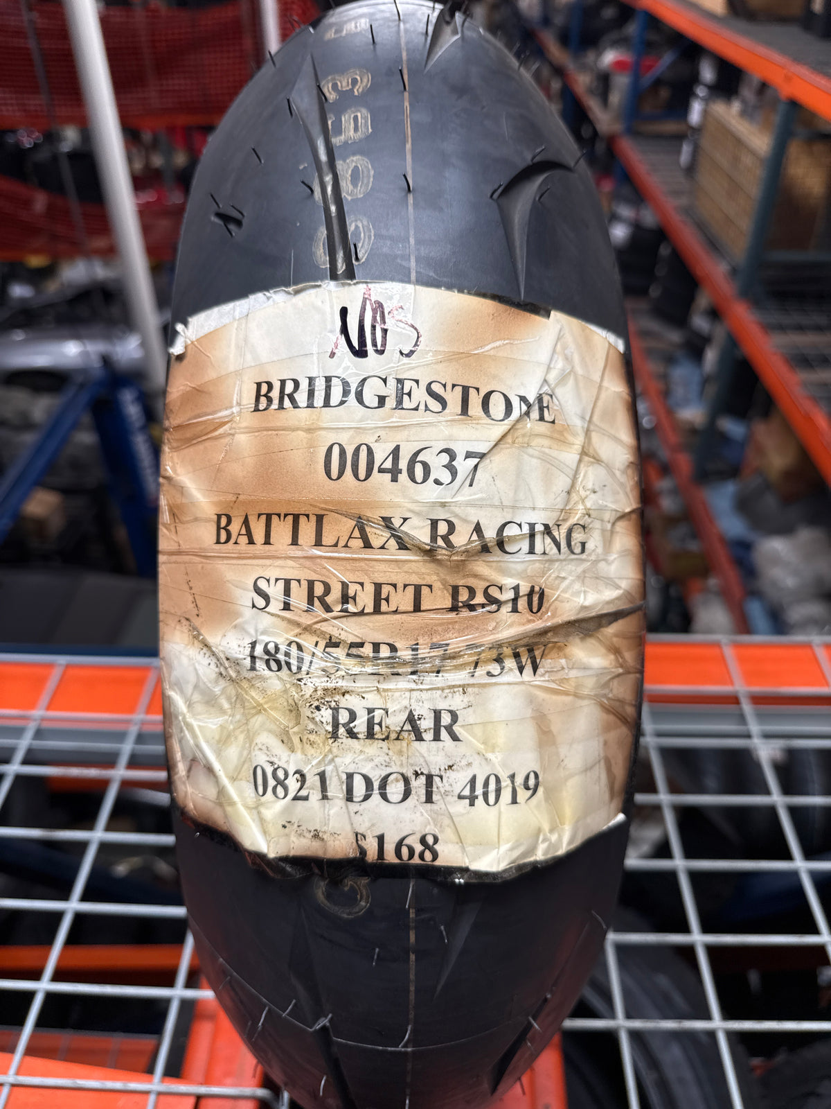 NOS BRIDGESTONE BATTLAX RACING STREET RS10 180 55 17 73W REAR MOTORCYCLE TIRE 004637