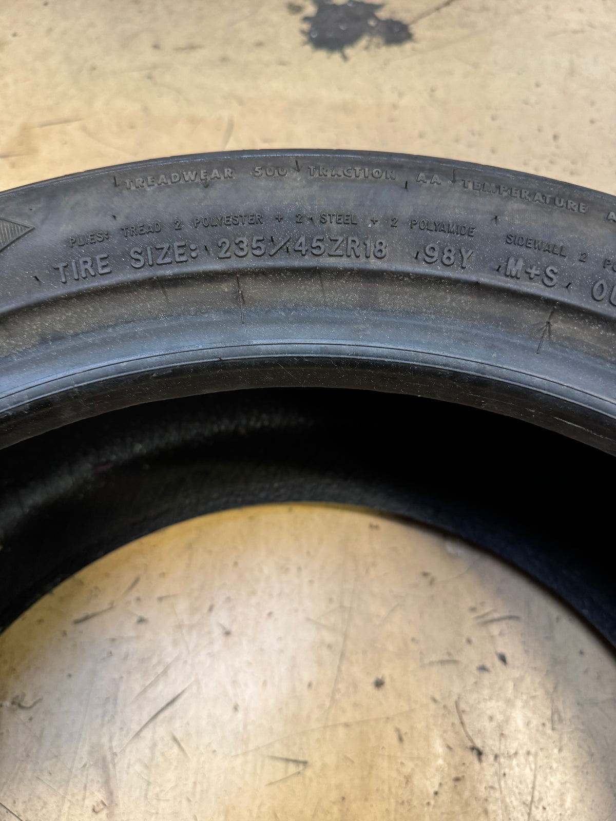 USED GOODYEAR EAGLE EXHILARATE P 235 45 18 98Y XL UHP ALL SEASON TIRE 104059568